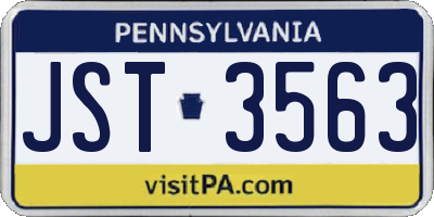 PA license plate JST3563