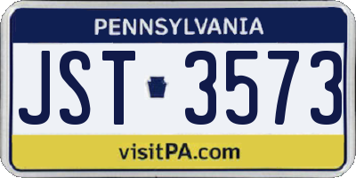 PA license plate JST3573