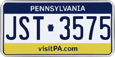 PA license plate JST3575