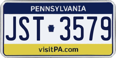 PA license plate JST3579