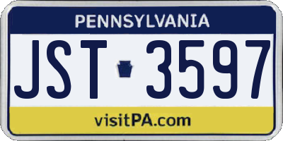 PA license plate JST3597