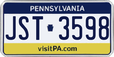 PA license plate JST3598