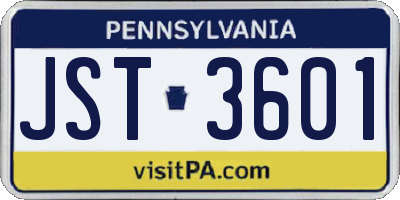 PA license plate JST3601