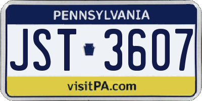 PA license plate JST3607