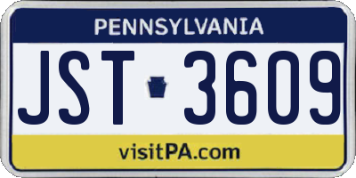 PA license plate JST3609