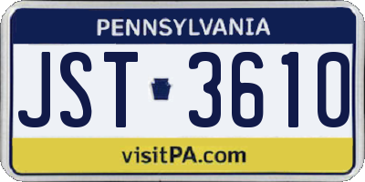 PA license plate JST3610