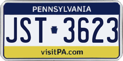 PA license plate JST3623