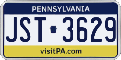 PA license plate JST3629