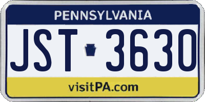 PA license plate JST3630