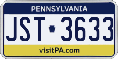 PA license plate JST3633