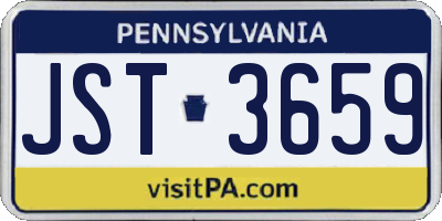 PA license plate JST3659
