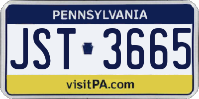 PA license plate JST3665