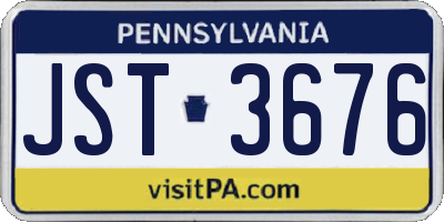 PA license plate JST3676