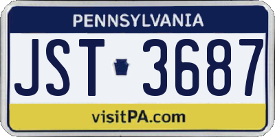 PA license plate JST3687