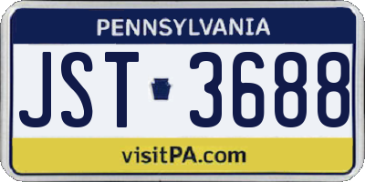 PA license plate JST3688