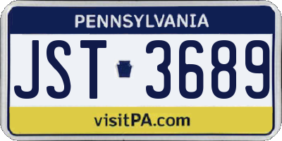 PA license plate JST3689