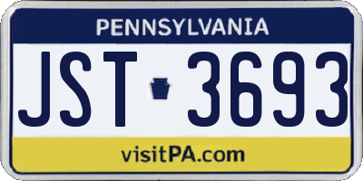 PA license plate JST3693