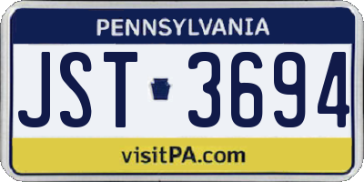 PA license plate JST3694