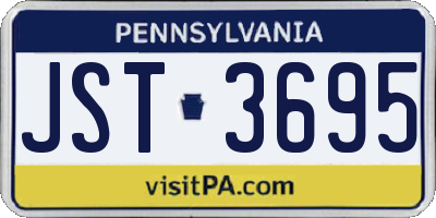 PA license plate JST3695