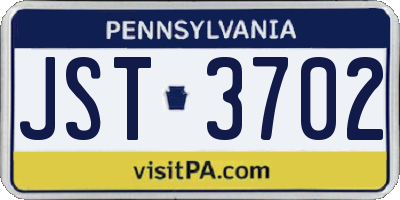 PA license plate JST3702