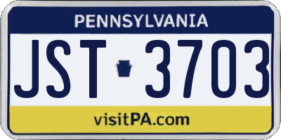 PA license plate JST3703