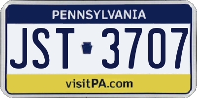PA license plate JST3707