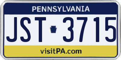 PA license plate JST3715