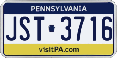 PA license plate JST3716