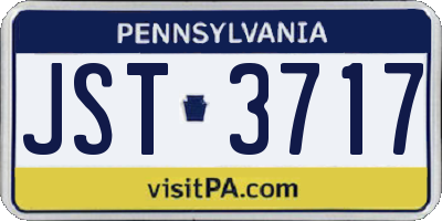 PA license plate JST3717