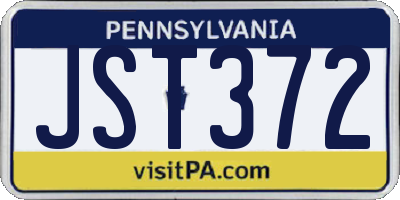 PA license plate JST372