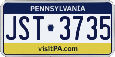 PA license plate JST3735