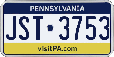 PA license plate JST3753