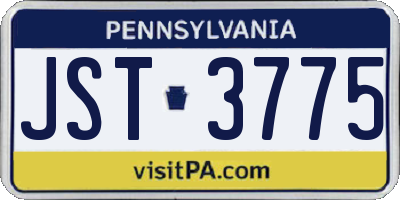 PA license plate JST3775