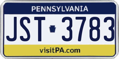 PA license plate JST3783