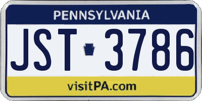 PA license plate JST3786