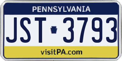 PA license plate JST3793