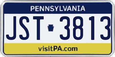 PA license plate JST3813