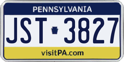 PA license plate JST3827