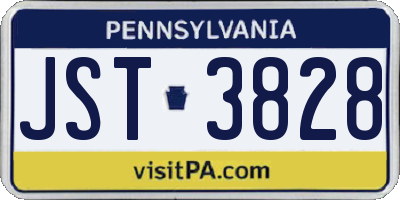 PA license plate JST3828