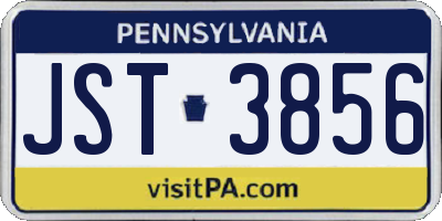 PA license plate JST3856