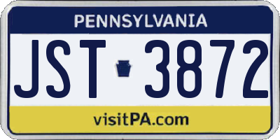 PA license plate JST3872