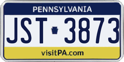 PA license plate JST3873
