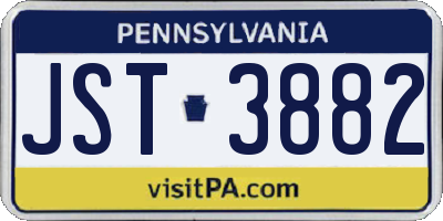 PA license plate JST3882