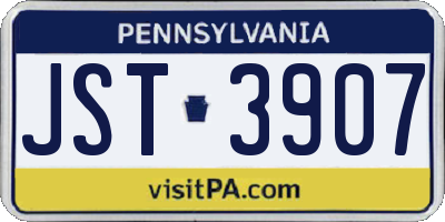 PA license plate JST3907