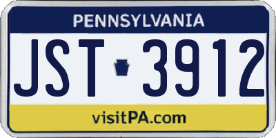 PA license plate JST3912