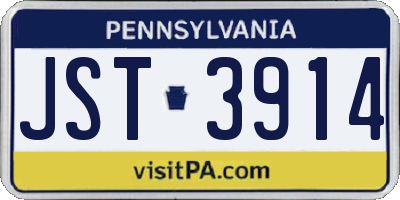 PA license plate JST3914