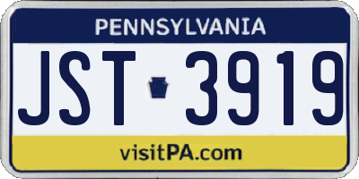 PA license plate JST3919
