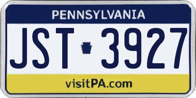 PA license plate JST3927