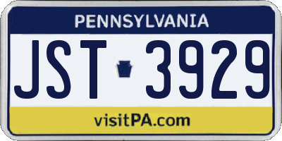 PA license plate JST3929