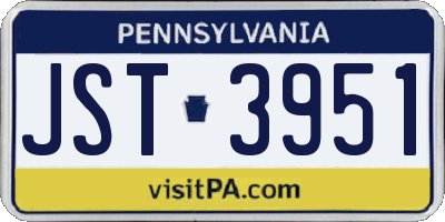 PA license plate JST3951